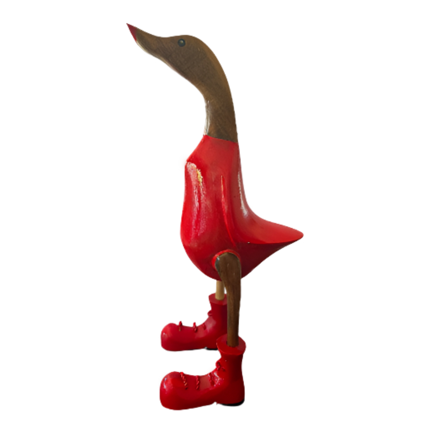 A Wooden Classic Red Labour Duck ready for the Election 35cm