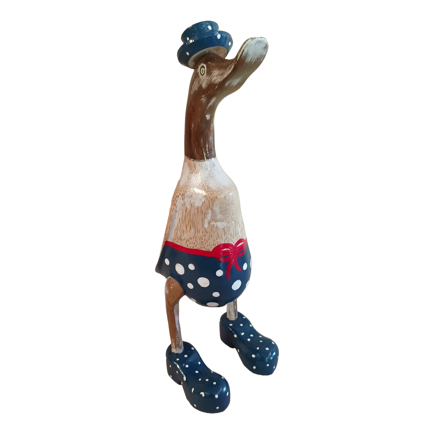 Duck Bamboo In Blue Apron Boots Blue With White Polka Dots Just Landed