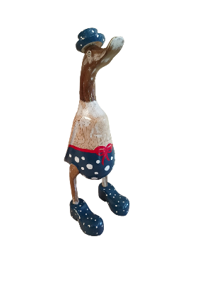 Duck Bamboo In Blue Apron Boots Blue With White Polka Dots Just Landed