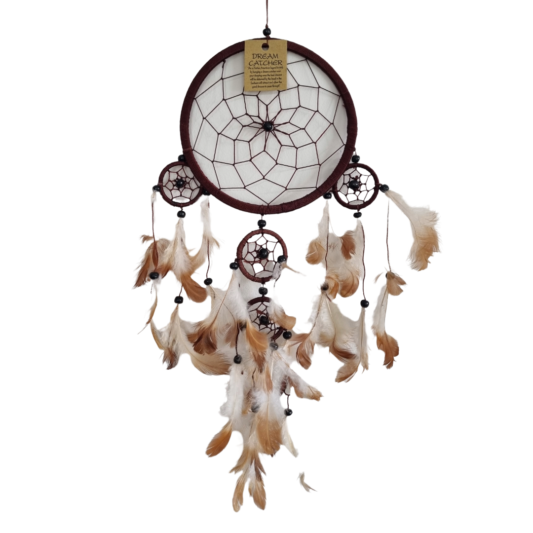 Macramé Dream Catcher – Cotton & Feather 16cm