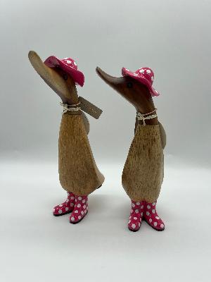 Dcuk Wooden With Spotty Hat And Spotty Welly Boots 18cm.