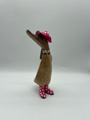 Dcuk Wooden With Spotty Hat And Spotty Welly Boots 18cm.