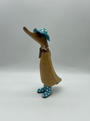 Dcuk Wooden With Spotty Hat And Spotty Welly Boots 18cm.