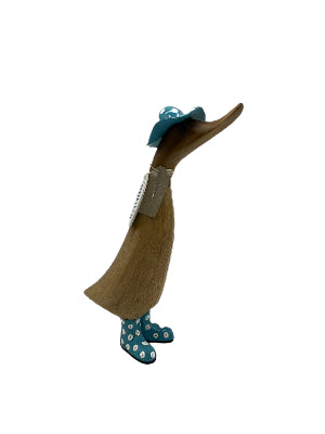 Dcuk Wooden With Spotty Hat And Spotty Welly Boots 18cm.