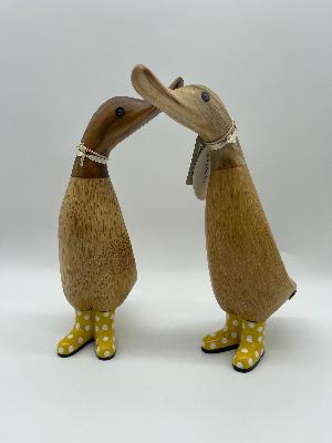 Dcuk Wooden With Spotty Coloured Welly Boots 18cm
