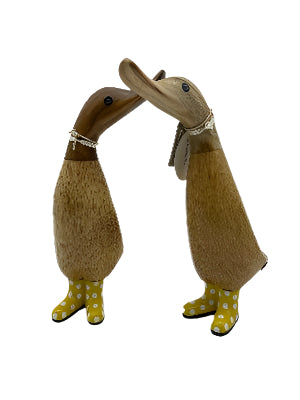 Dcuk Wooden With Spotty Hat And Spotty Welly Boots 18cm.