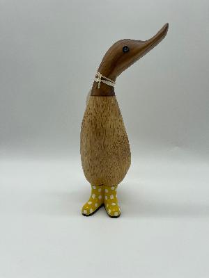 Dcuk Wooden With Spotty Coloured Welly Boots 18cm