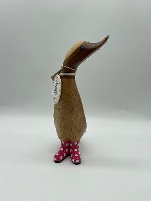Dcuk Wooden With Spotty Coloured Welly Boots 18cm