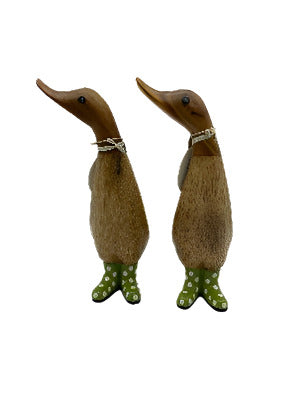 Dcuk Wooden With Spotty Coloured Welly Boots 18cm
