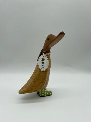 Dcuk Wooden With Spotty Coloured Welly Boots 18cm