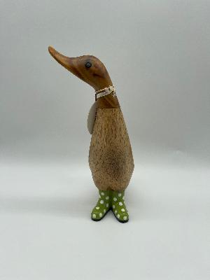 Dcuk Wooden With Spotty Coloured Welly Boots 18cm