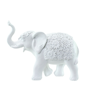 Flower Elephant Calf 13 x 16 White
