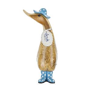 Dcuk Wooden With Spotty Hat And Spotty Welly Boots 18cm.