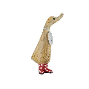 Dcuk Wooden With Spotty Coloured Welly Boots 18cm