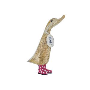 Dcuk Wooden With Spotty Coloured Welly Boots 18cm