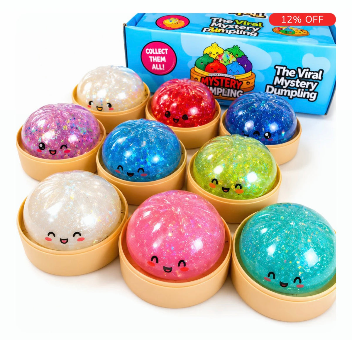 Squishy Mini Glitter Buns Mystery Colour