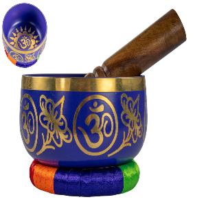 Tibetan Singing Bowl With Wooden Striker Purple 13cm Diameter