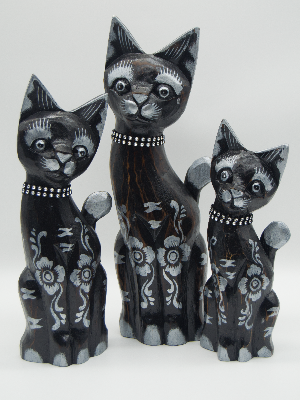 Antique Cats Small Set of 3