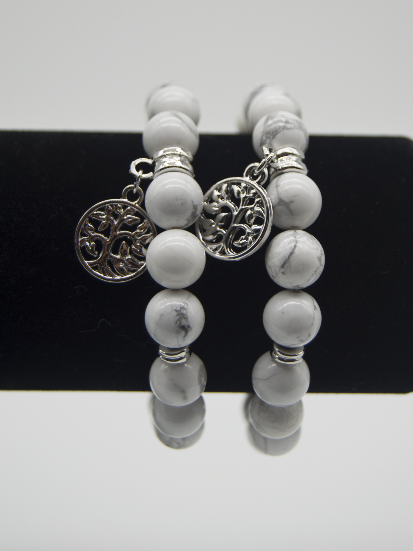 White Howlite Tree Of Life Charm Bracelet