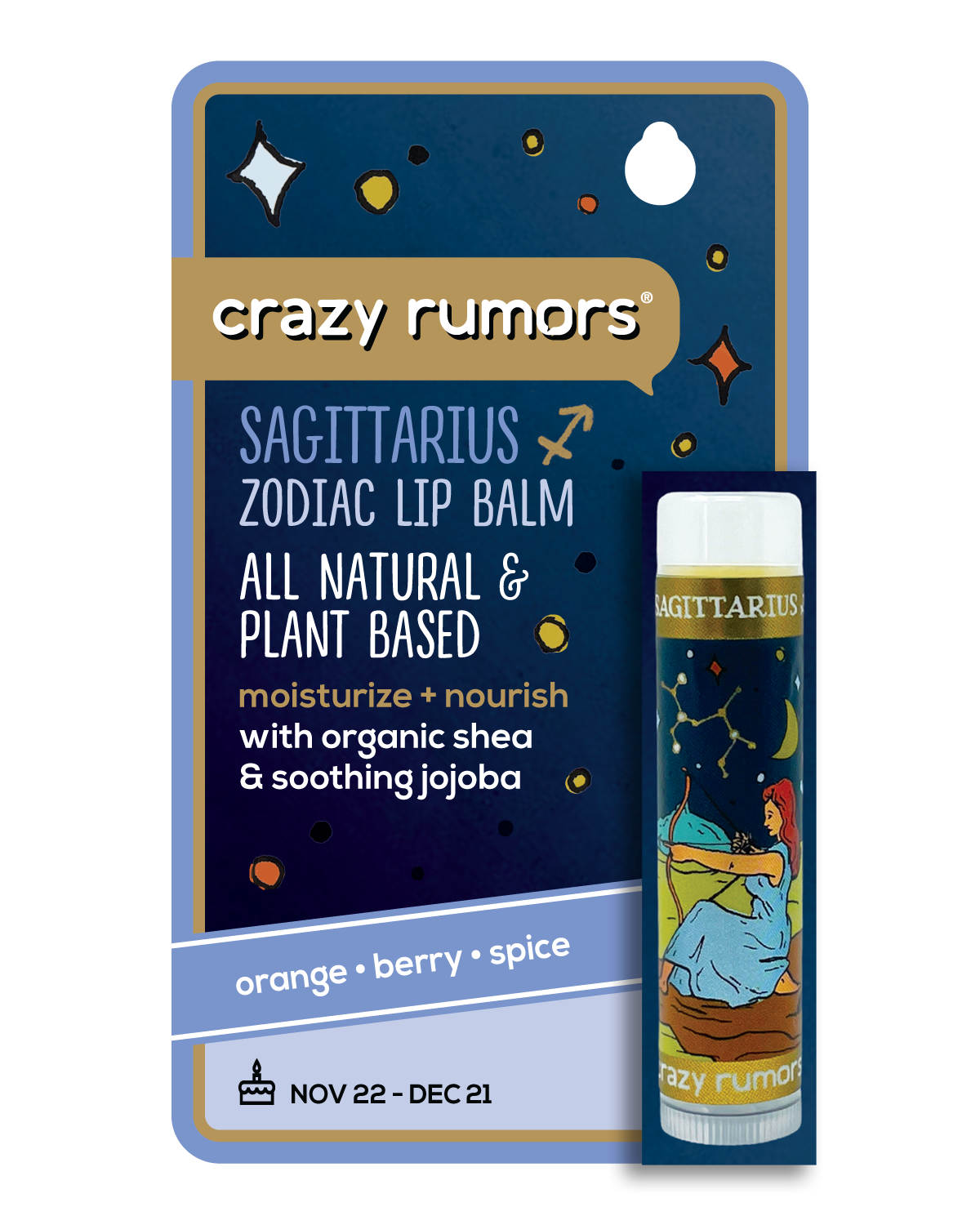 Crazy Rumors - Sagittarius, Zodiac Lip Balm