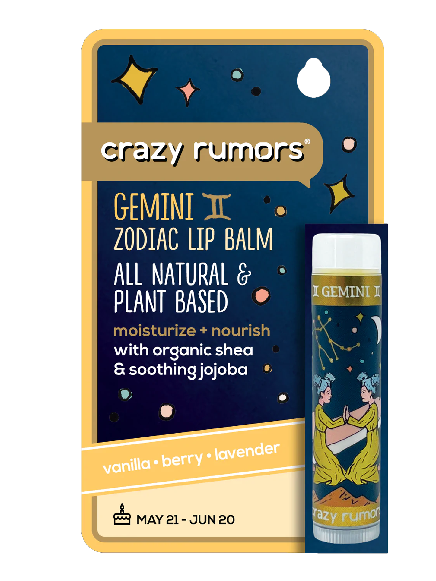 Crazy Rumors -Gemini, Zodiac Lip Balm