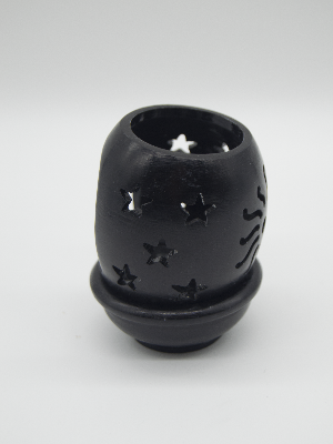 Carved Jali SS Oil burner Black H