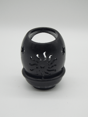 Carved Jali SS Oil burner Black H