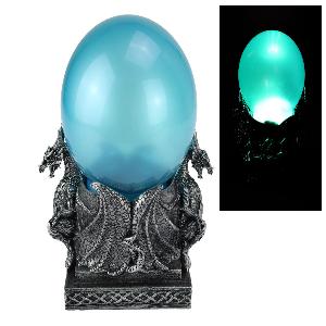 Silver Dragon With Light Up Blue Ball