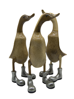 Duck Wooden Silver Boots