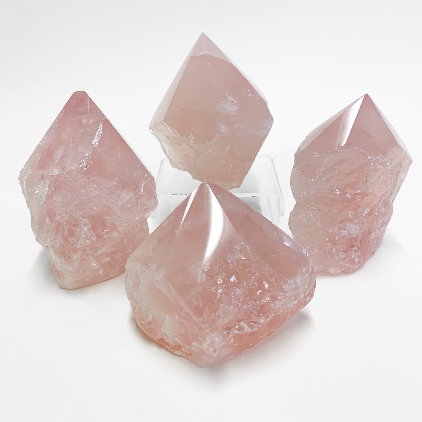 Crystal Rose Quartz Points Rough/Polished