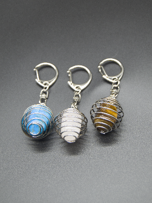 Coil Tumbled Stone Interchangeable Key Ring