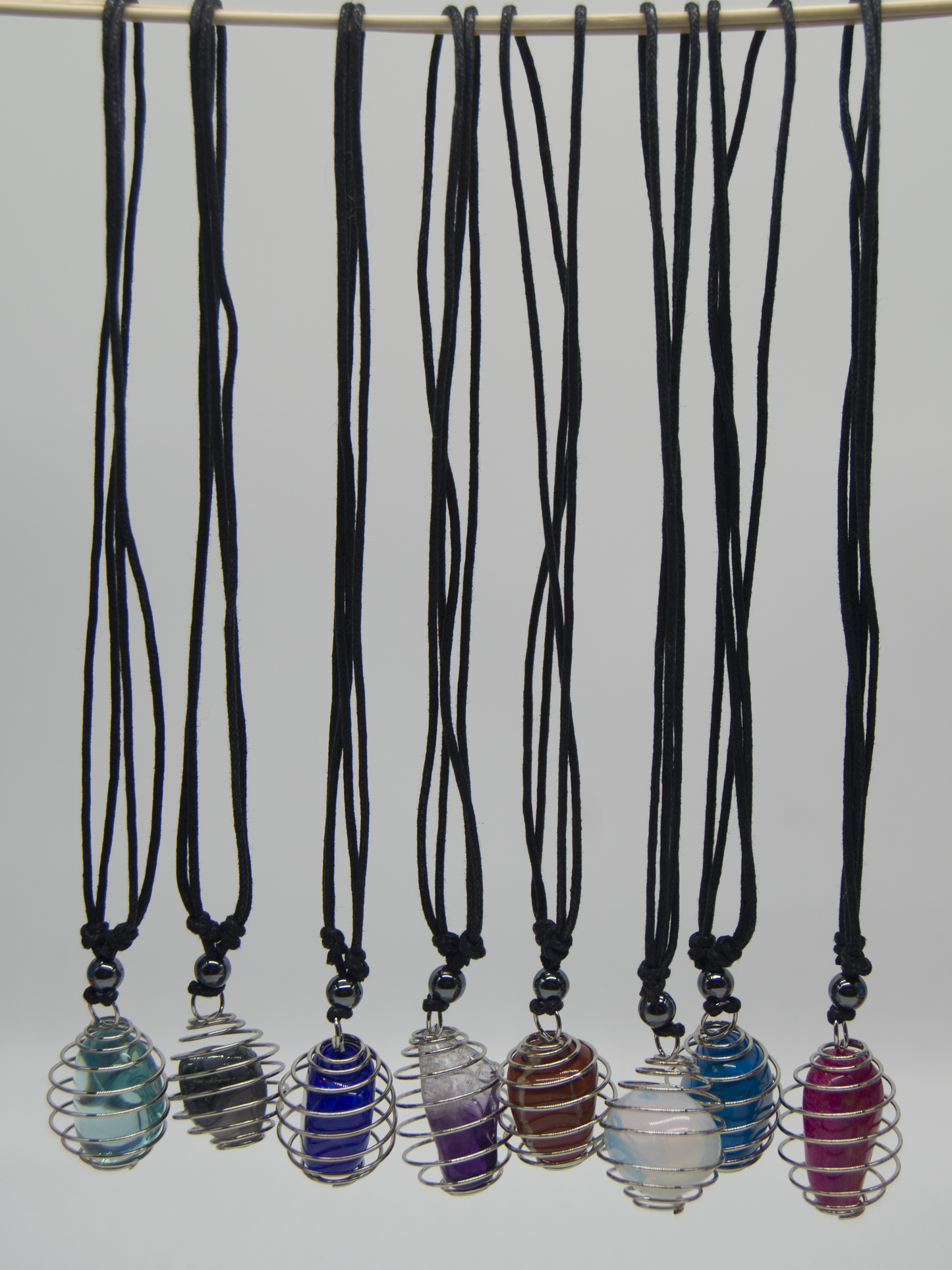 Interchangeable Coil Tumbled Stone Necklace