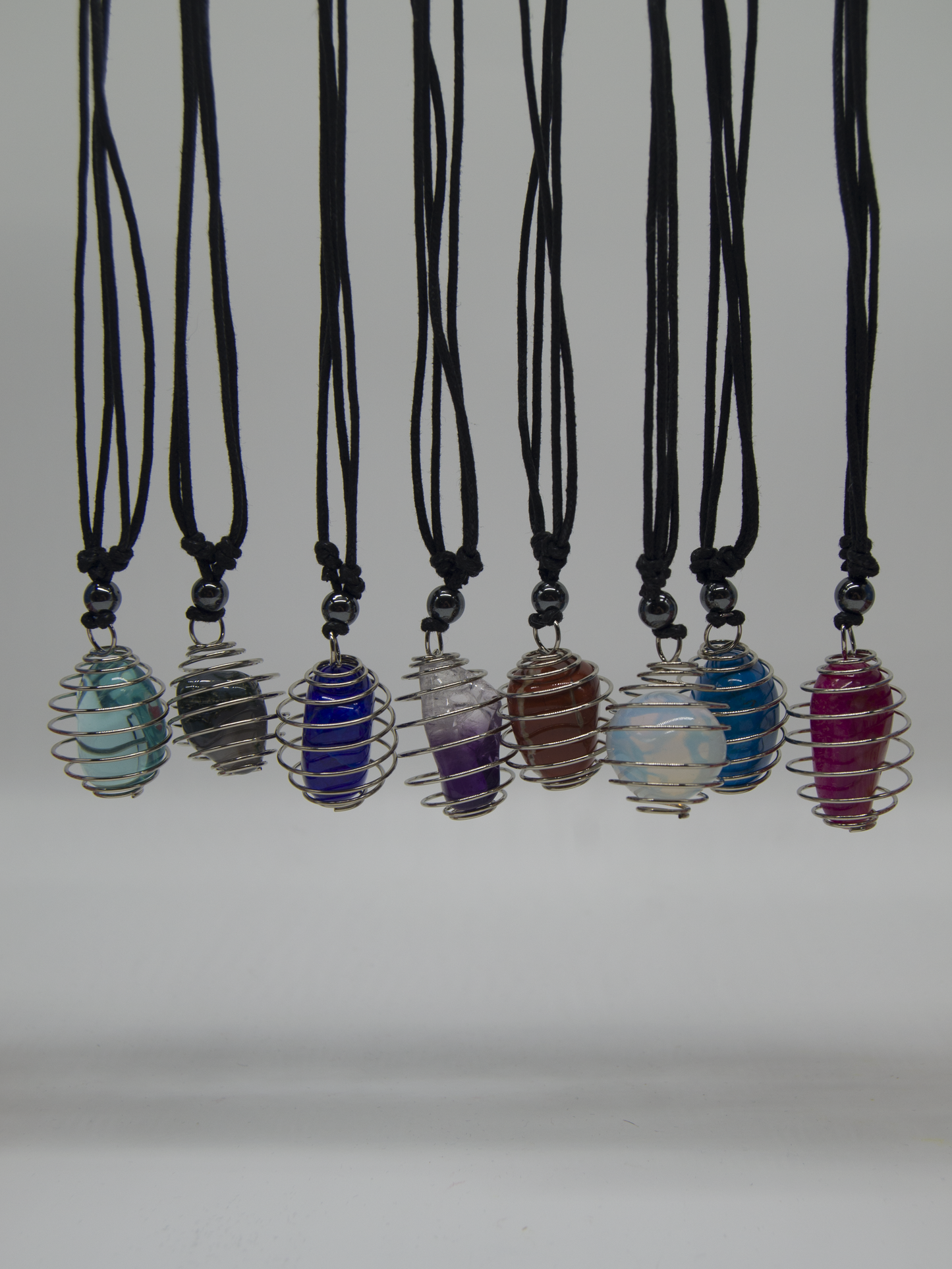 Interchangeable Coil Tumbled Stone Necklace