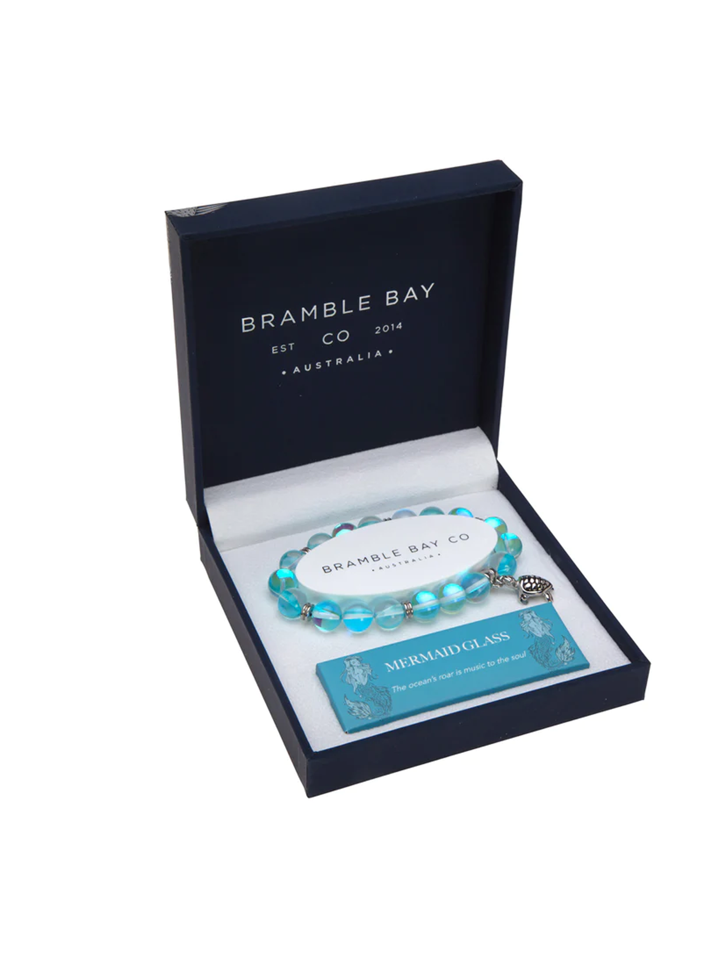 Ocean Turtle Charm Bracelet Mermaid Jewel Glass Aqua