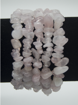 Bracelet : Tumbled Stones Rose Quartz Chips