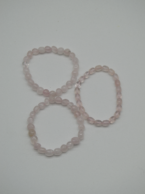 Bracelet : Tumbled Stones Rose Quartz Polished Love And Friendship.