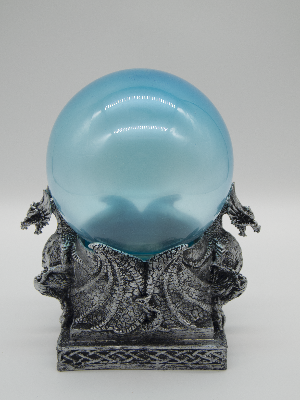 Silver Dragon With Light Up Blue Ball