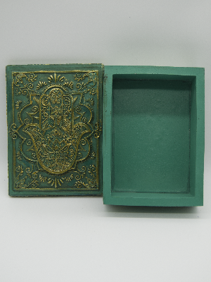 Hamsa Hand Turquoise/Gold Tarot Box