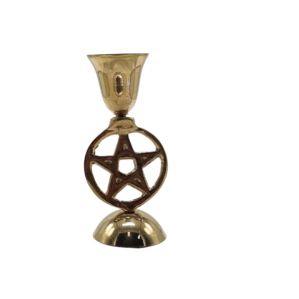 Chime Candle Holder Brass Pentagram