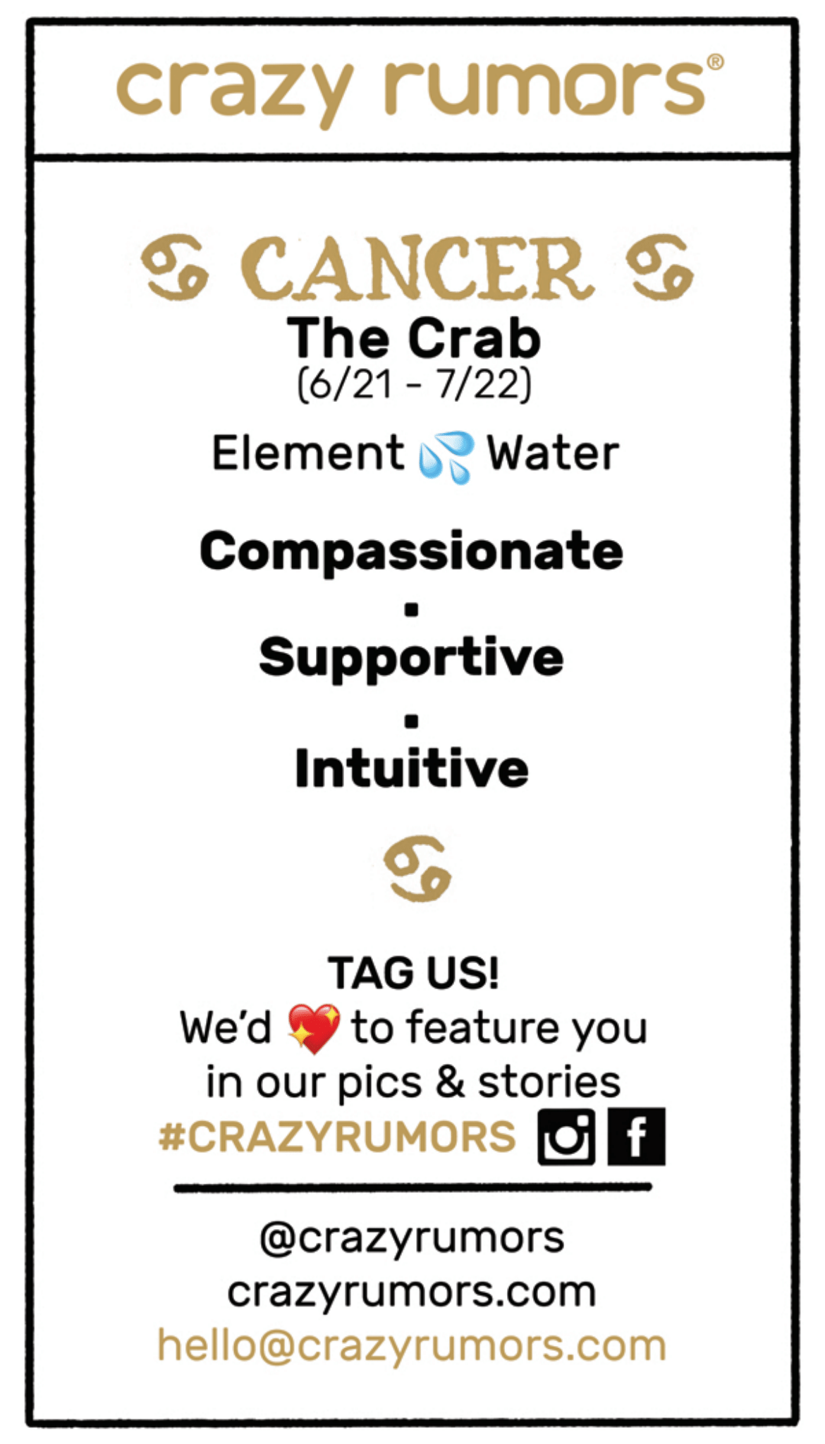 Crazy Rumors - Cancer, Zodiac Lip Balm