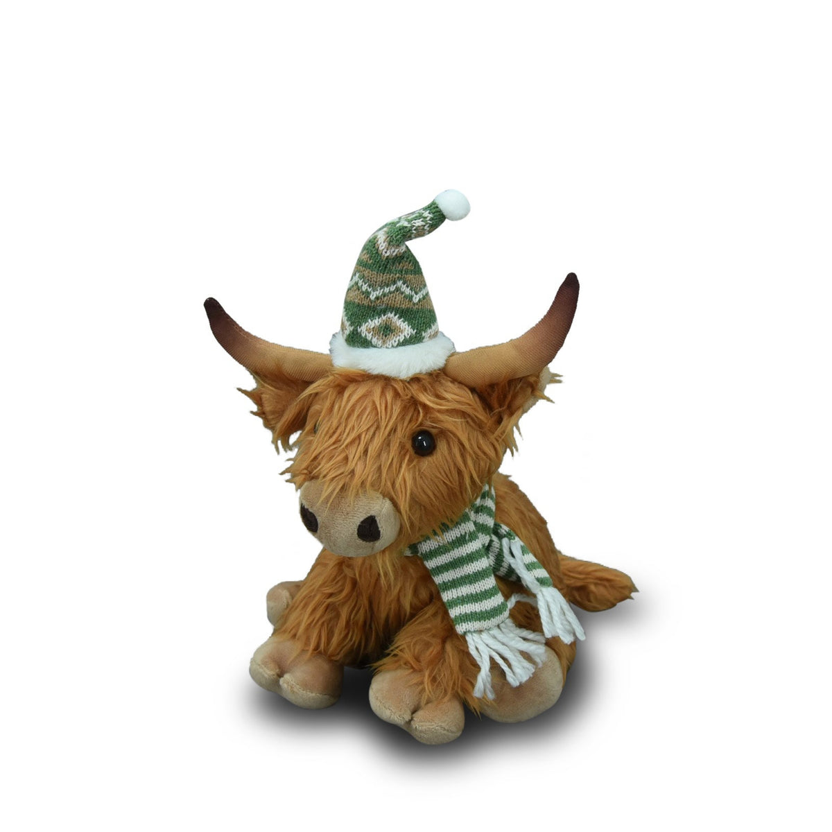 Highland Cow Sitting With Hat 36cm