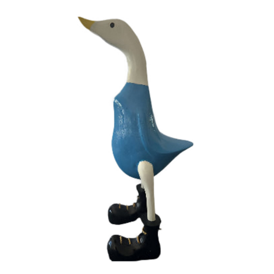 A Ray  Wooden Duck Yellow Beak Just Flew In 25cm