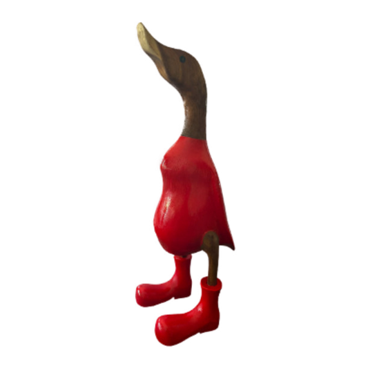 A Wooden Classic Red  Labour Duck ready for the Election 35cm