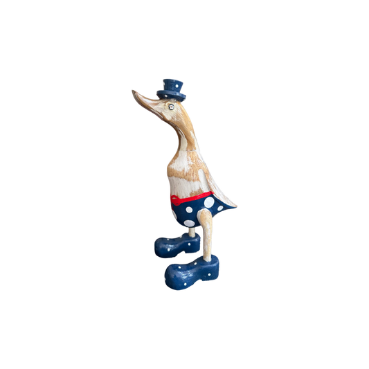 A Wooden Duck In Apron 25cm  (May Be Bathers)