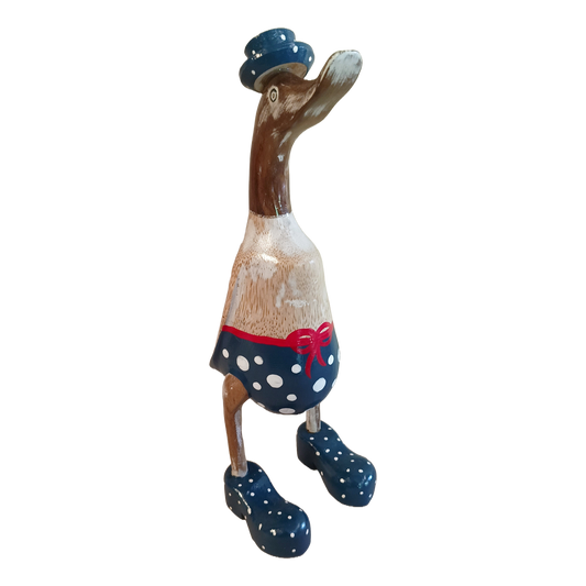 Duck Bamboo  In Blue Apron Boots Blue With White Polka Dots Just Landed