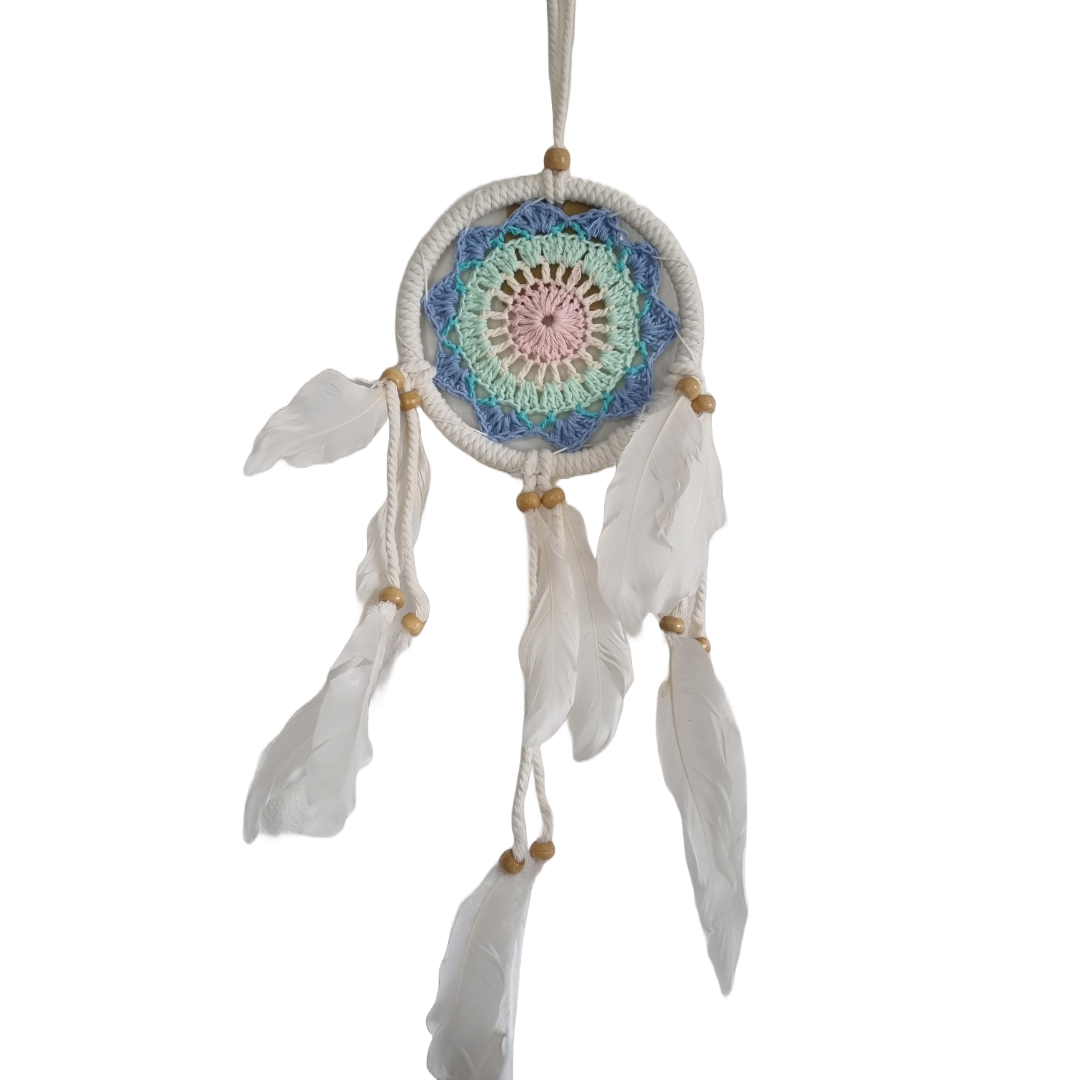 Macramé Dream Catcher – Cotton & Feather 12CM