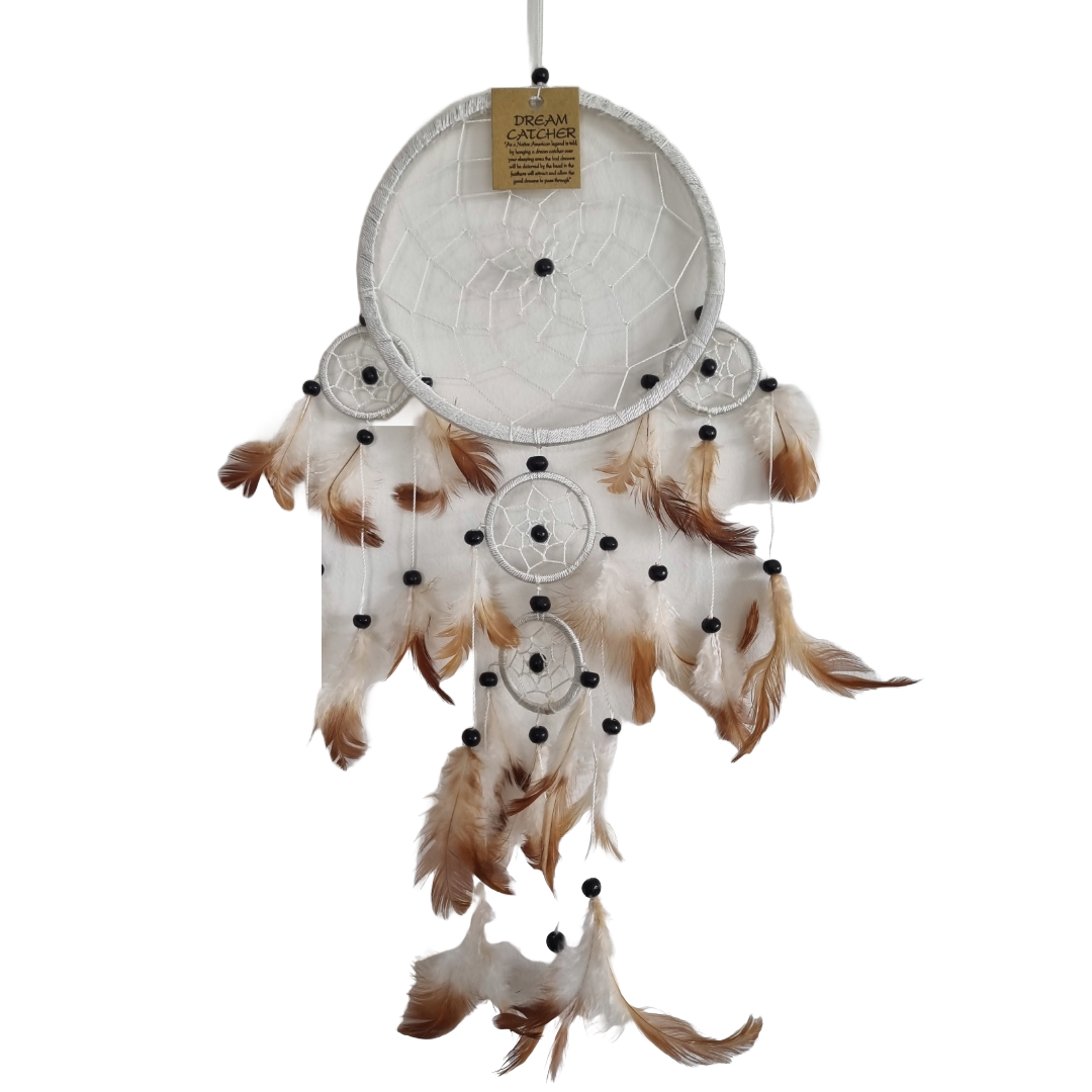 Macramé Dream Catcher – Cotton & Feather 16cm
