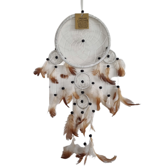 Macramé Dream Catcher – Cotton & Feather 16cm