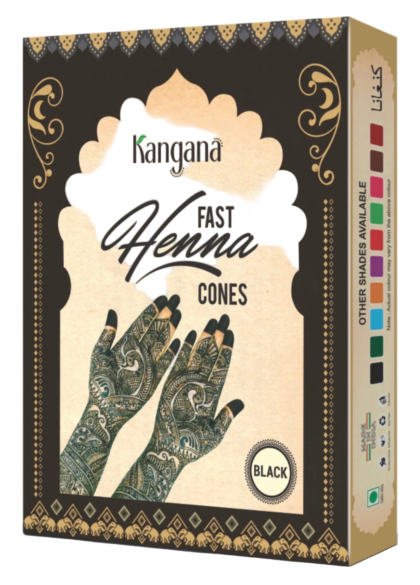 Kangana Fast Instant Colour Cones Temporary Body Art Scented Heena