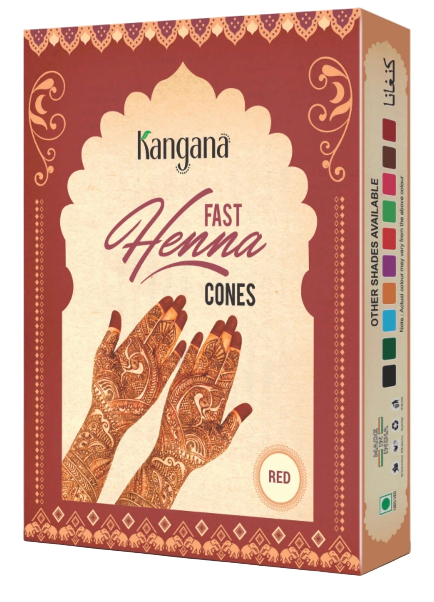 Kangana Fast Instant Colour Cones Temporary Body Art Scented Heena